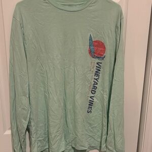 Vineyard Vines long-sleeve pocket t-shirt in seafoam green